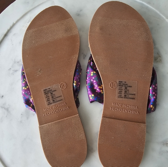 Matilda Jane Toes In The Sand Purple Floral Flip Flop Sandals Size 10 - Picture 8 of 12